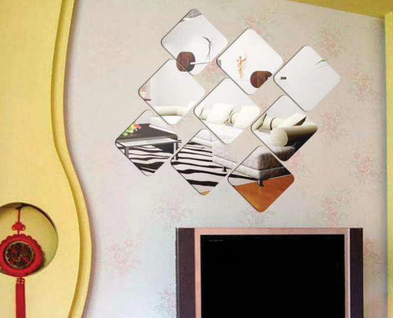 Wholesale Frameless Rectangle Mirror Tiles Decorative Wall Mirror