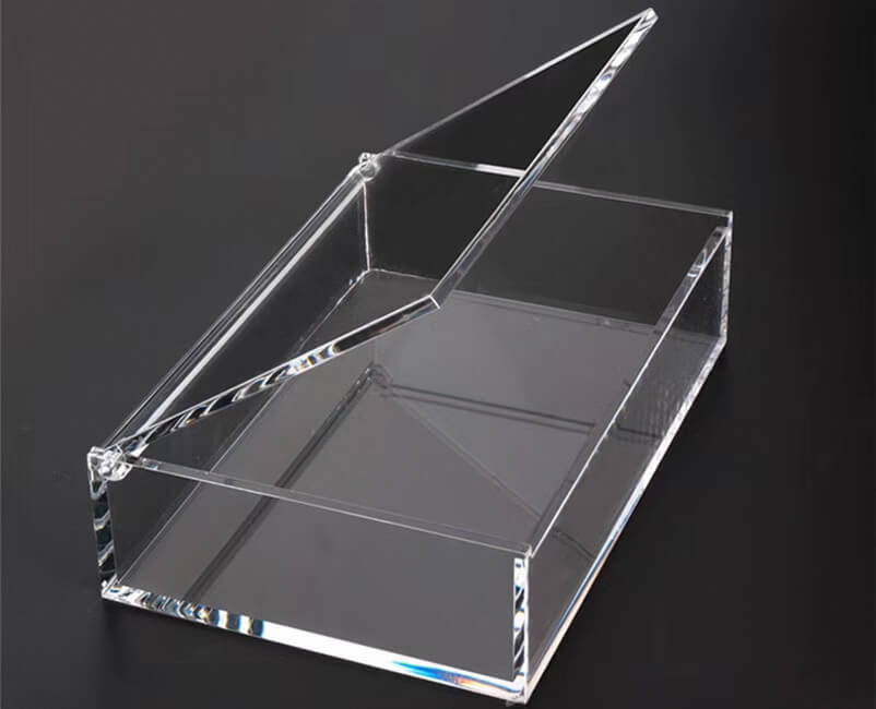 Factory Custom Acrylic Box Card Collection Transparent Bottom Slide Lid Display Storage Case 